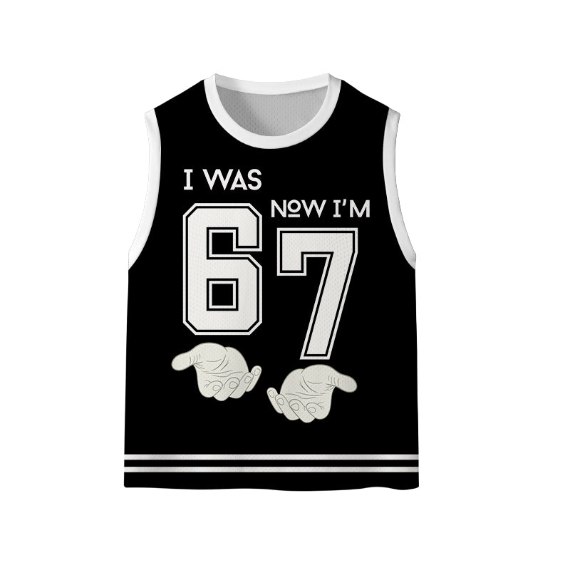 Seventh Birthday I Was Six Now I'm Seven Kids Mesh Jersey Tank Top