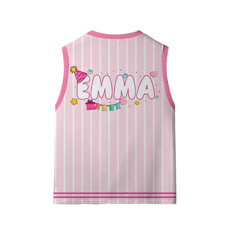 Personalized I Was 6 Now I'm 7 Happy Birthday Kids Mesh Jersey Tank Top